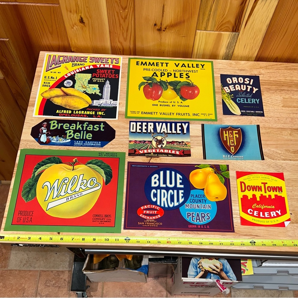 American Vintage Colorful Kitchen Labels Set